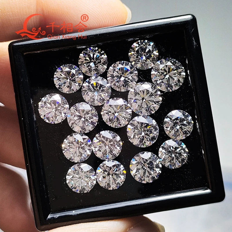0.1-0.5ct  3mm-5mm D VS1 or FG VS-SI white  clarity round shape HPHT lab created artificial diamond loose stone jewelry making