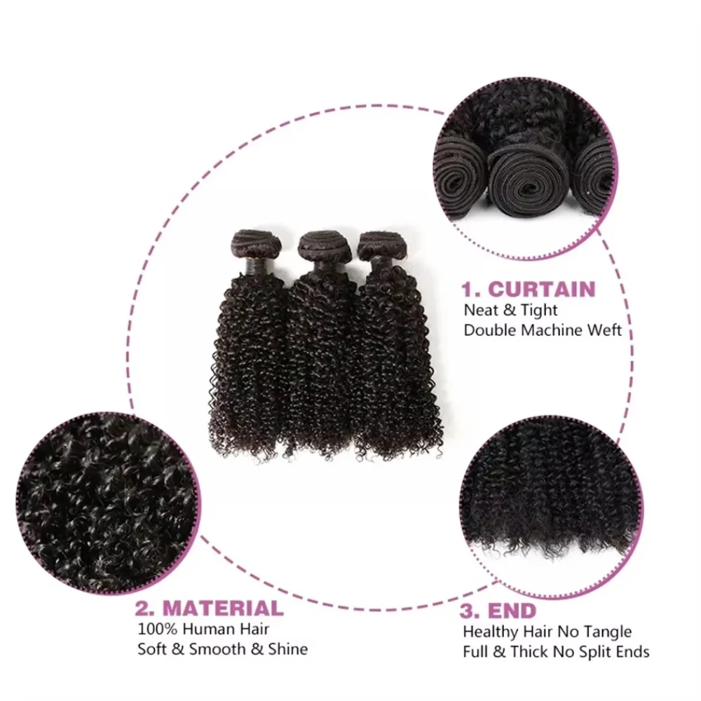 Deep Wave Brazilian Hair Weave Bundles 3 PCS Natural Color Human Hair Bundles Baby Deep Weaving Remy Bundle Extension