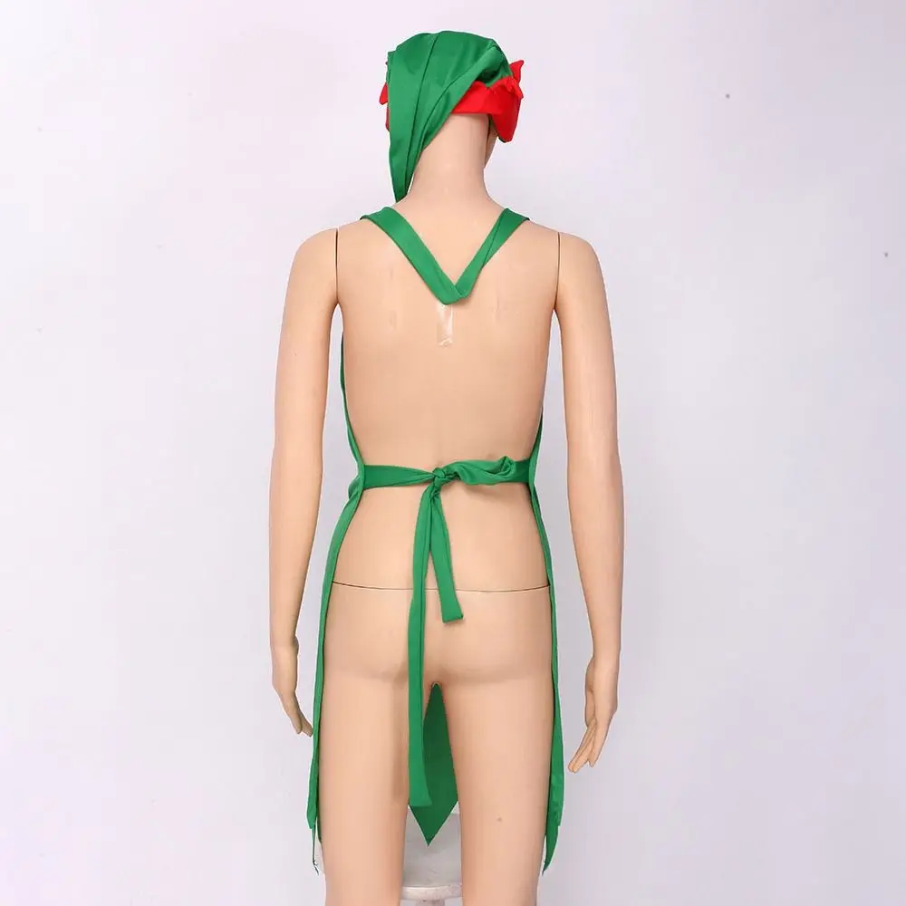 Family Non-Woven Christmas Apron and Hat Cosplay Funny Party Props photography Props Costume Green Apron Christmas