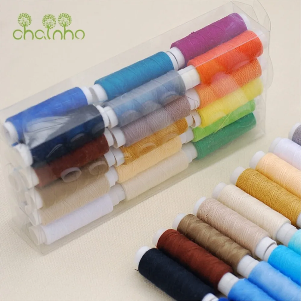 Chainho,Polyester Thread,Suitable For DIY Needlework & Sewing Machine,30 Color Avaiable,120 Yards/Spool,195g/Pack,25X1