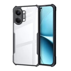 XUNDD Shockproof Clear Acrylic TPU Case with Airbag Corners & Camera Lens Protection for Poco X8 Pro (Black Clear)