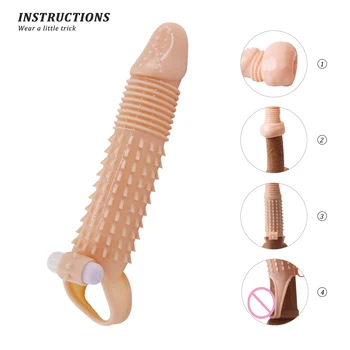 Penis Extender Enlarger Penis Vibrator Ring Sex Toys for Men Erection Silicone Clitoris Stimulate Cock Vibrating Ring 6