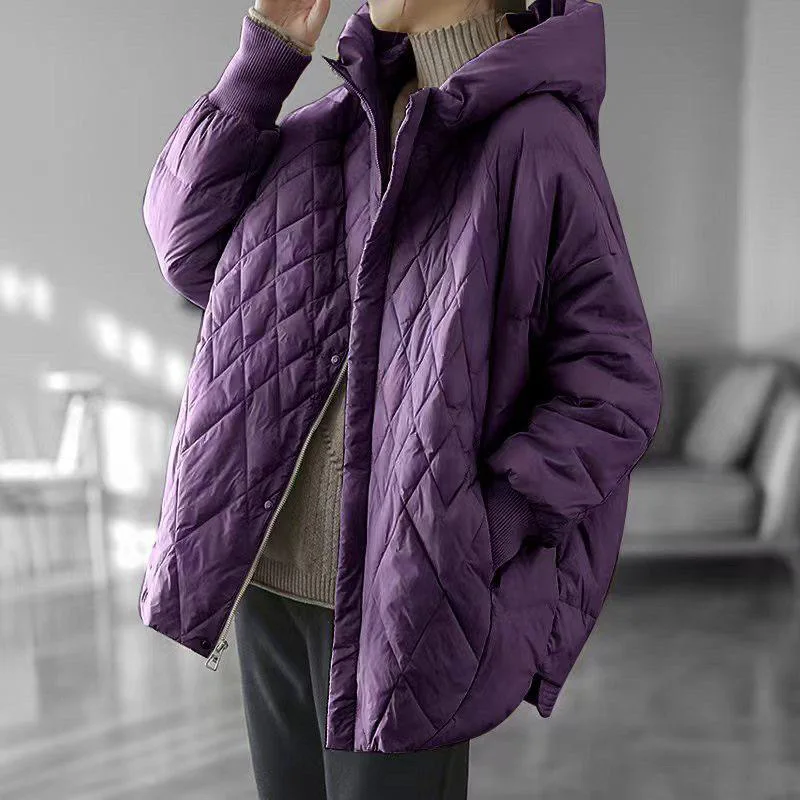 Down Coats Women Coat Mid Length Jackets Hooded Full Sleeve Y2k Streetwear Elegant Splice Jacket Thick Warm Autumn Winter