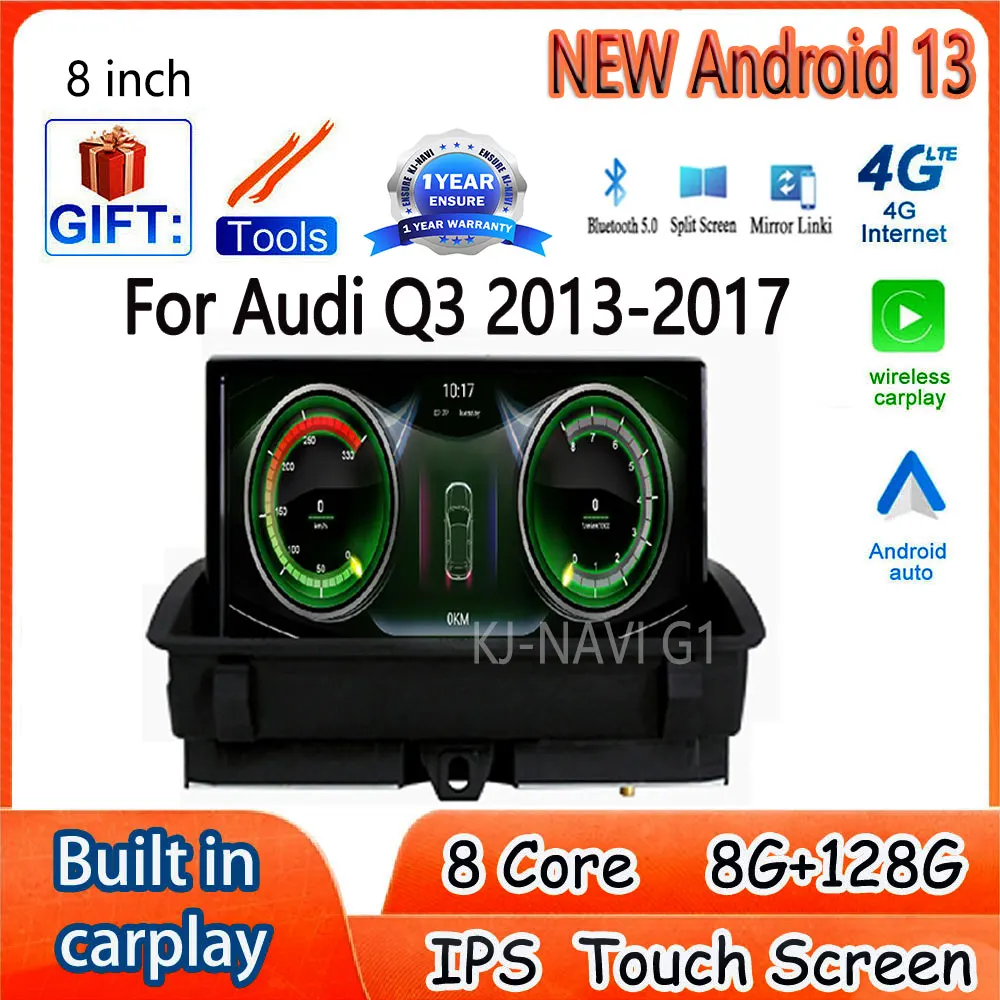 

Car Raido GPS Navigation Multimedia Player Video For Audi Q3 2013-2017 Android 13 Carplay Accessories Auto Monitors 8 Inch