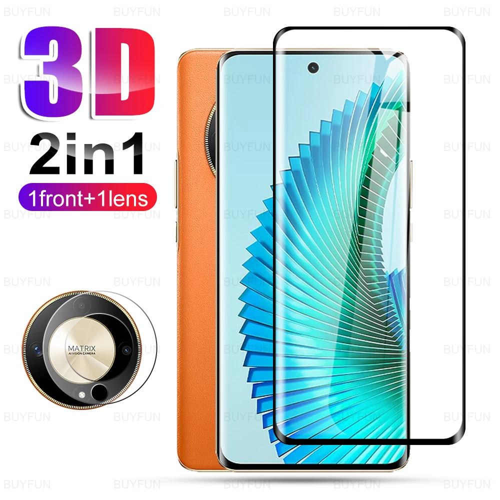 2 In1 Per Honor Magic6 Lite Vetro Temperato Curvo E Protezione Per Lenti Honar Magic6Lite Magic 6Lite Honor X9B X9B Xonor B9X Honor