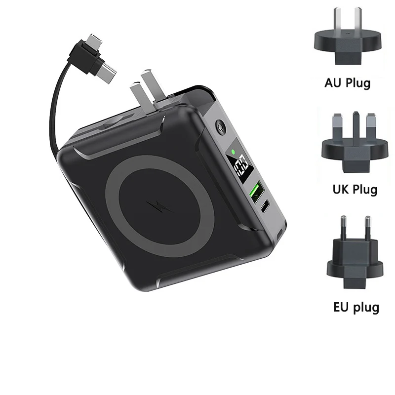 

PD 22.5W Fast Charging Power Bank 10000mAh Magnetic Wireless Charger for iPhone 15 Samsung S23 Xiaomi Powerbank with Cable Plug