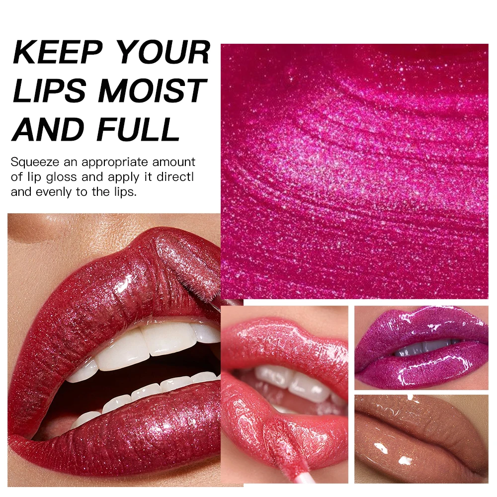 12-color mirror fine flash liquid lipstick waterproof sweatproof non-stick cup lip gloss