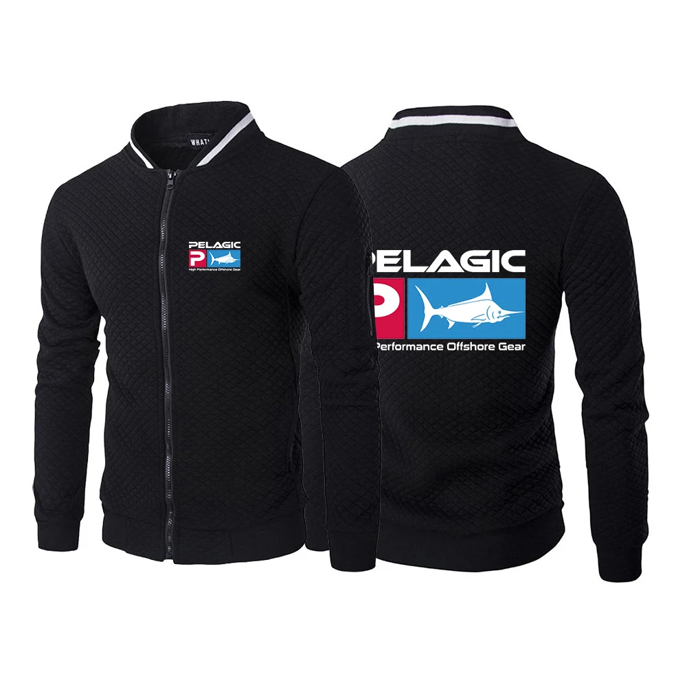 

Мужская толстовка Pelagic с длинным рукавом, свитшот на молнии, с логотипом «Рыбалка», Повседневный Кардиган с круглым вырезом, верхняя одежда, 2023