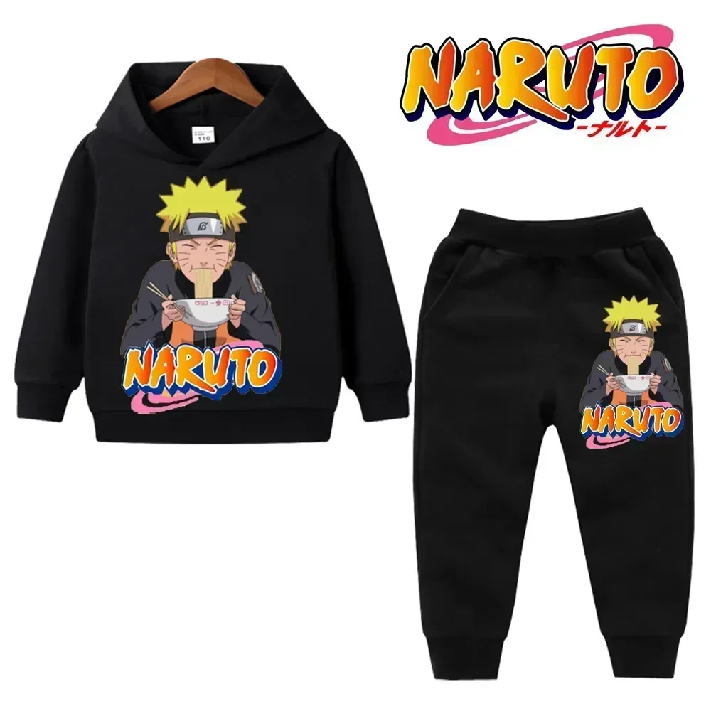 

2024 Naruto Brand Printed Children's Sets Sport 8 Warm Colors Two Pieces Loose Set Hoodie + Pants Jogging Hooded Set Hot Sale