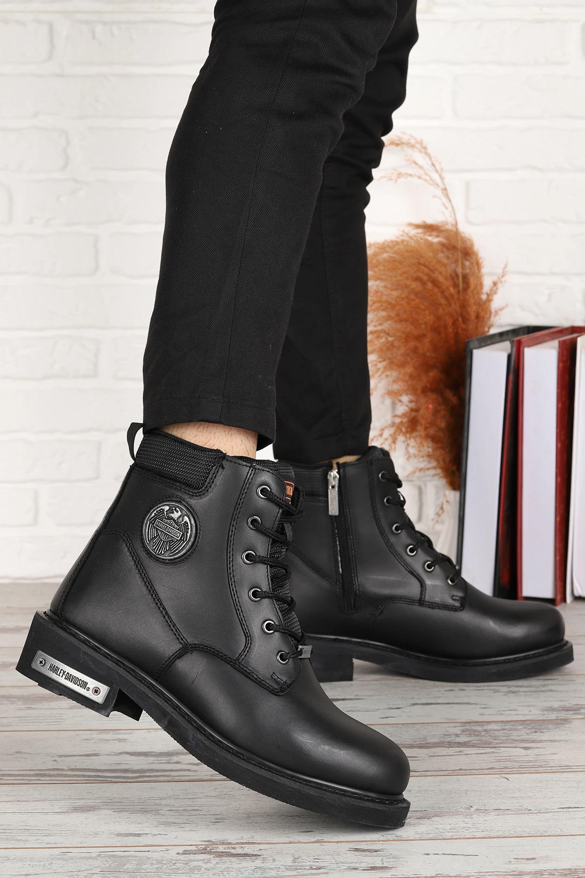 Harley Davidson Jim Botas de motorista zapatos de cuero| | - AliExpress