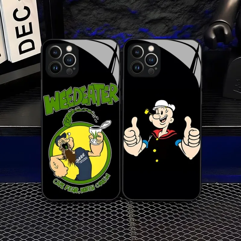 Custodia Per Telefono Con Spinaci Popeye Per Iphone 14 Pro Max 12 11 13 Mini X Xr Xs 8 7 6 Plus Se 2020 Cover Posteriore In Vetro Temperato