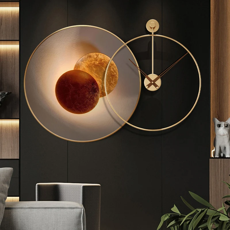 

Большие классические настенные часы в скандинавском стиле, металлические настенные часы с современным дизайном, украшение комнаты, аксесс...