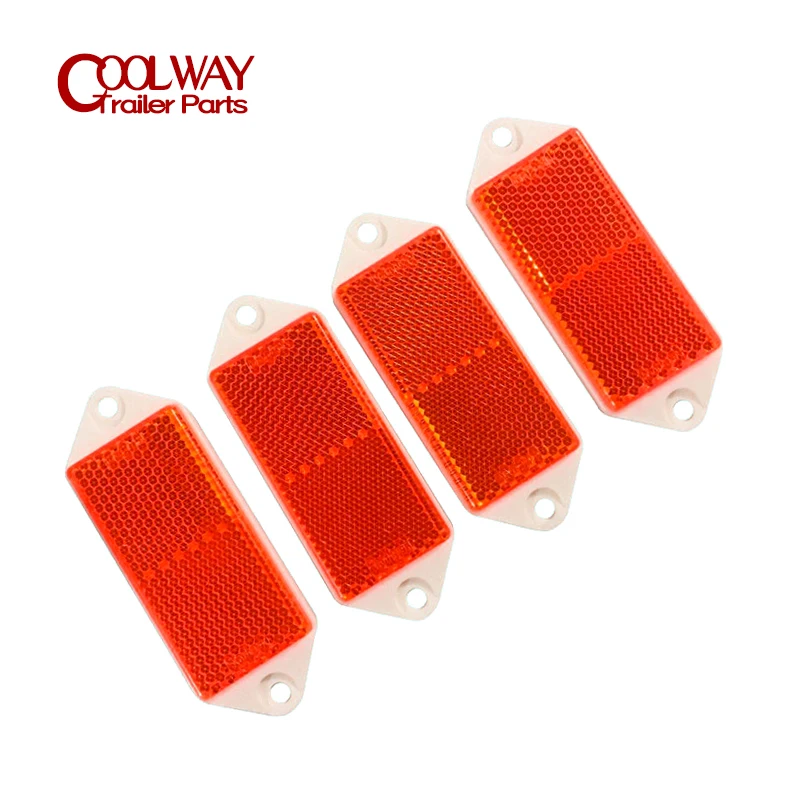 4 PCS Amber or Red Trailer Truck Caravan Reflector Tape E4 Approved Accessories Parts