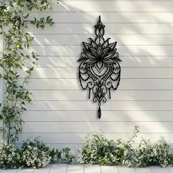Elegant Black and White Metal Lotus Mandala Wall Art for Home and Office Decor (TY - 101598 - zzz)