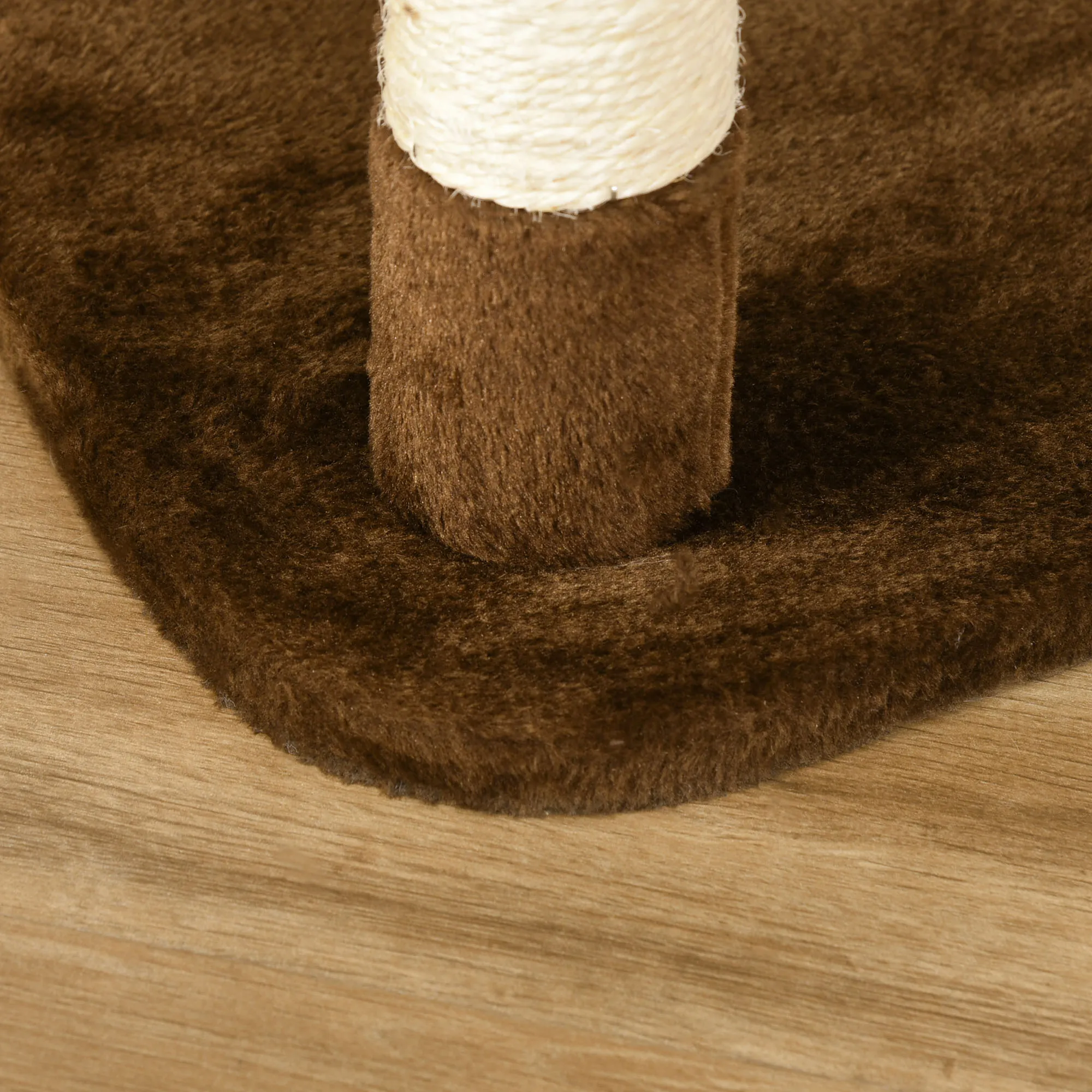 XXL Katzenbaum 153 cm Hoch mit Katzenhöhle, Hängematte, Kletterbaum für Katzen, Plüsch Braun zum Spielen & Entspannen – Detail 8