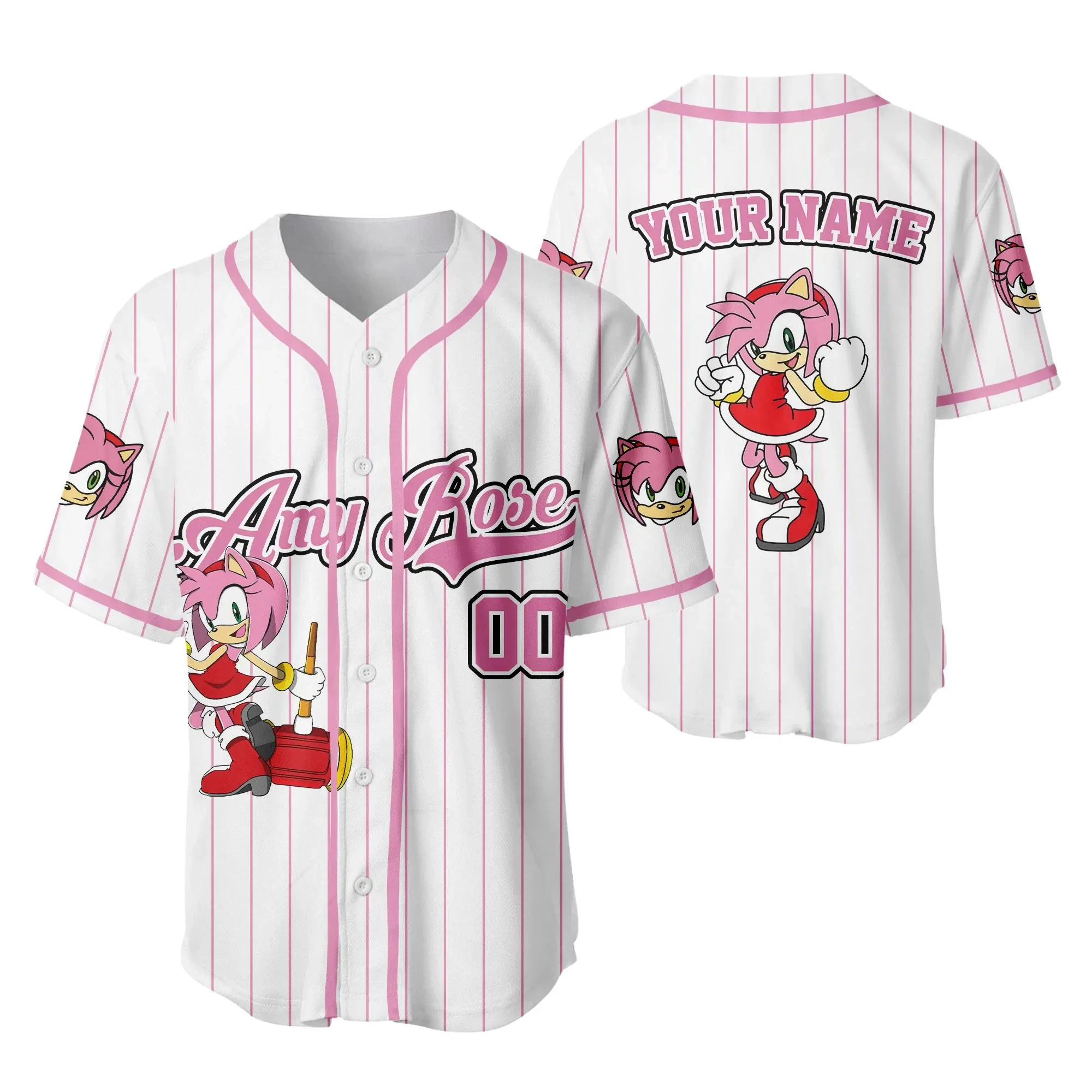 새로운 어린이 여름 맞춤형 소년 소녀 패션 스트리트웨어, 소닉 할로윈 3D 맞춤형 이름 야구 유니폼, chil