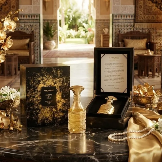 AMOUAGE Cristal Or luxe homme Eau De Parfum 50ml longue durée élégant rayonnant sensuel parfum riche ambre Floral chaud crémeux Aura 1