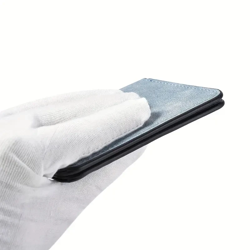Men's Stylish Black Slim Wallet with Multiple Card Slots & ID Holder