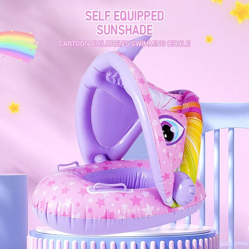 Baby Swimming Ring Inflatable Floatings Seat for Kids PVC Water Toys Chair Sunshade Summer Pool Beach Water Play Equipment swimming ring swimming float seat