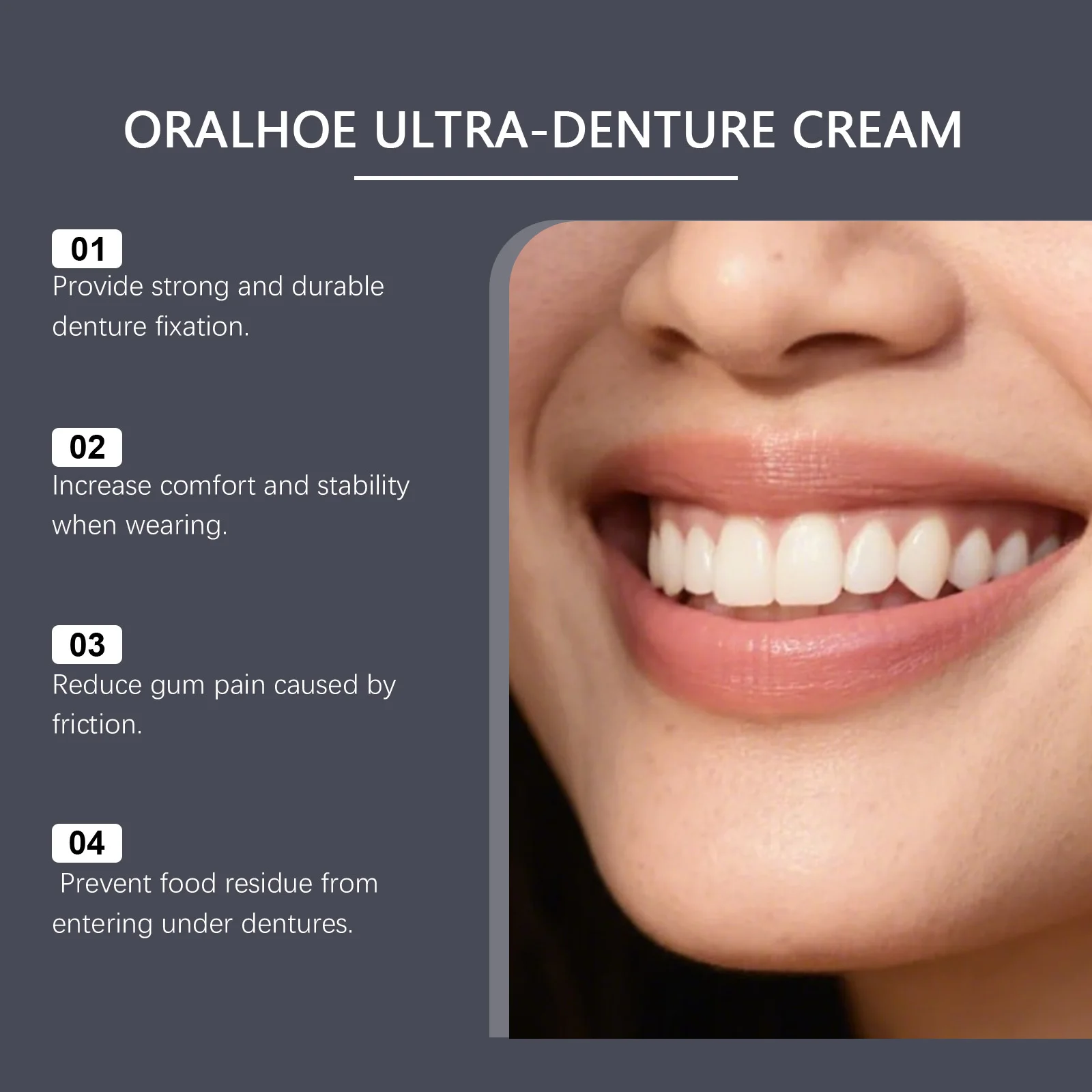 Denture Fixative Adhesive - Daily Enhances Oral & Teeth Aesthetics, Ensures Comfort & Natural Look, Boosts Smile Appeal