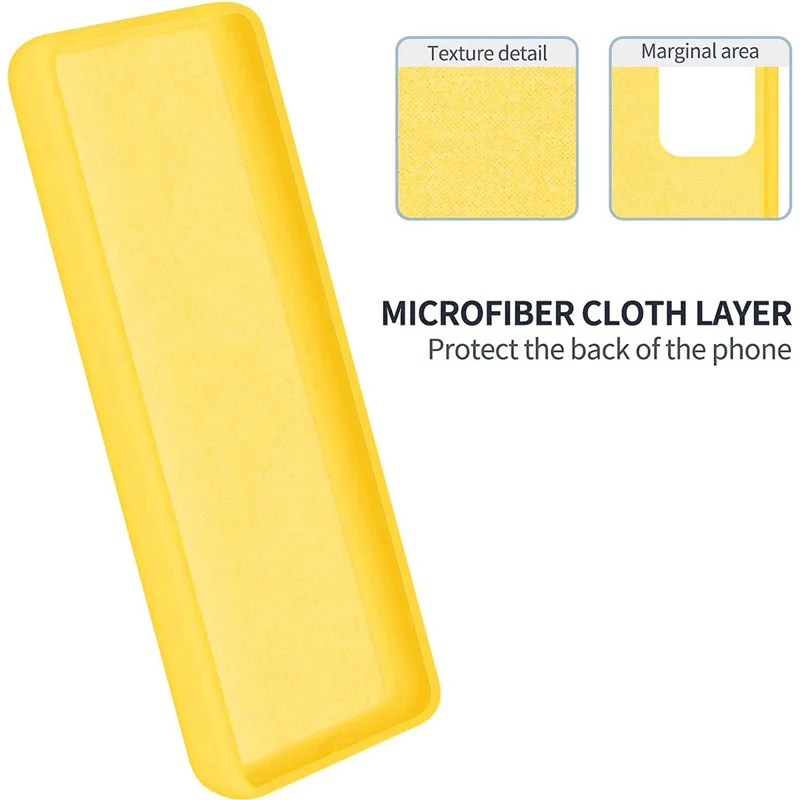 ELVEV Shockproof Liquid Silicone Protective Phone Cover with Microfiber Cloth Layer