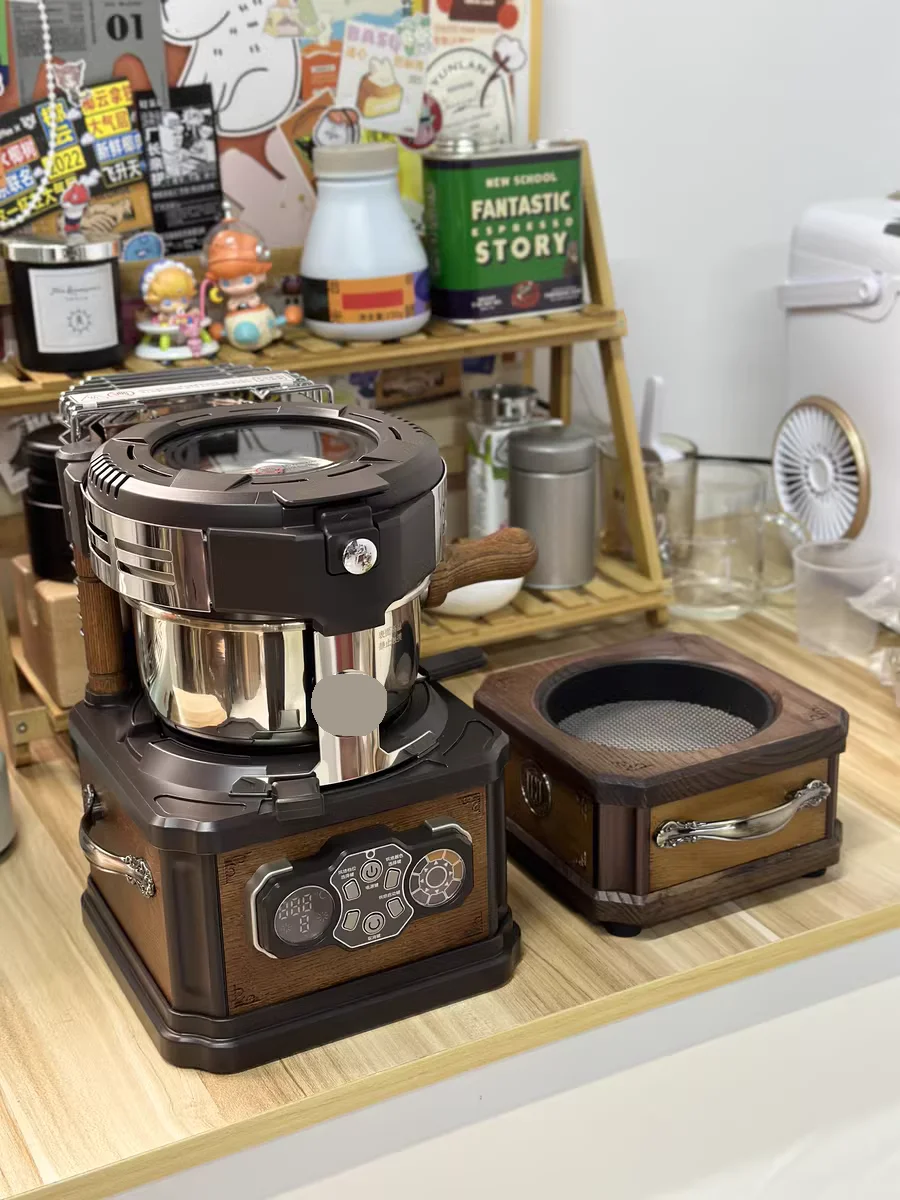 Roaster Coffee Machine 110V Home Coffee Roasters Vintage Household Smokeless Coffe Roaster Noiseless Home GN658TB 3