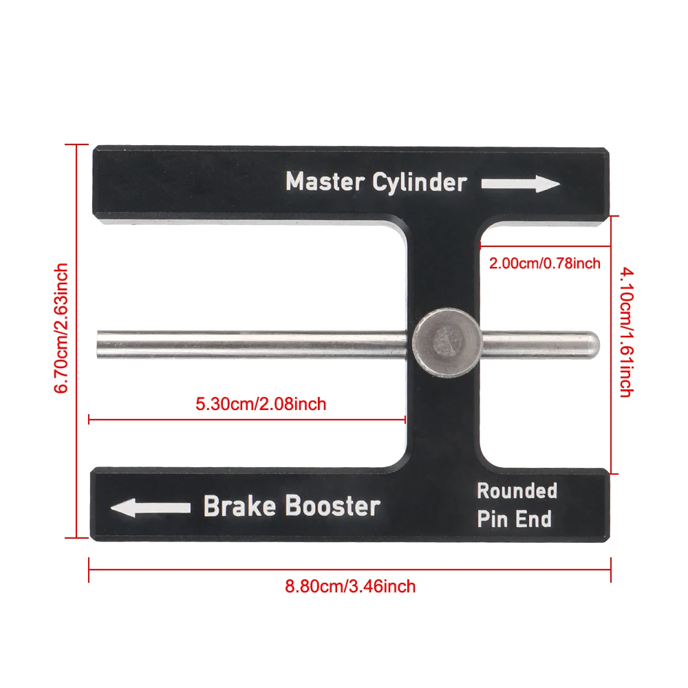 Adjustable Braking Distance of Brake Pedal Brake Booster Push Rod Adjustment Tool Master Cylinder Push Rod Length Gauge