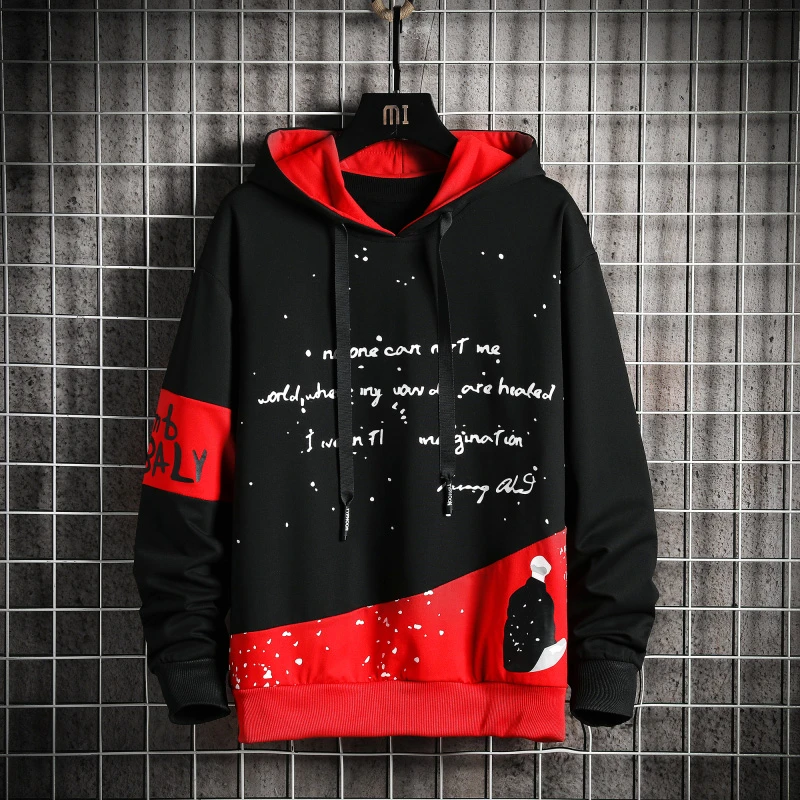 Men letter print hooded sweatshirt Clearance