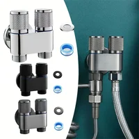 G1/2 1 In Two Out Double Control Washing Machine Faucets Toilets Bathroom Triangle Valve Mini Toilet Companion Angle Valve 1