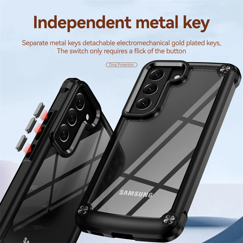Original Defender Armor Soft Frame Case For Samsung Galaxy S23 S22 S21 S20 Plus Ultra FE A52 A32 A12 Shockproof Hard Clear Funda