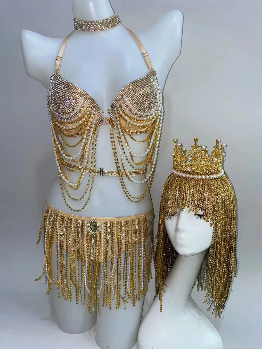 

Carnival Gold Tassels bikini performance stage sexy gogo Lady Gaga Beyonce Madonna SWIFT Avril party gala Special occasion