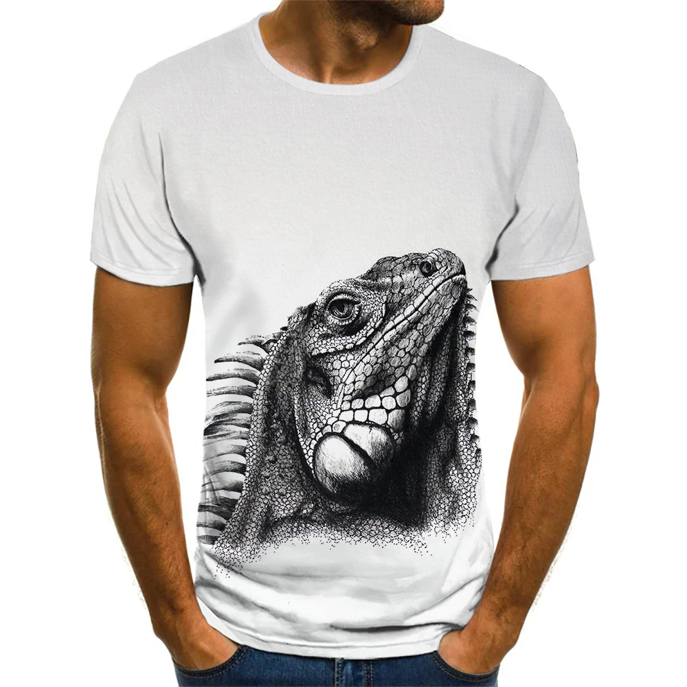 

Summer New Hot Selling 3D Sketch Print Crew Neck Loose Top Short Sleeve T-Shirt gothic clothes