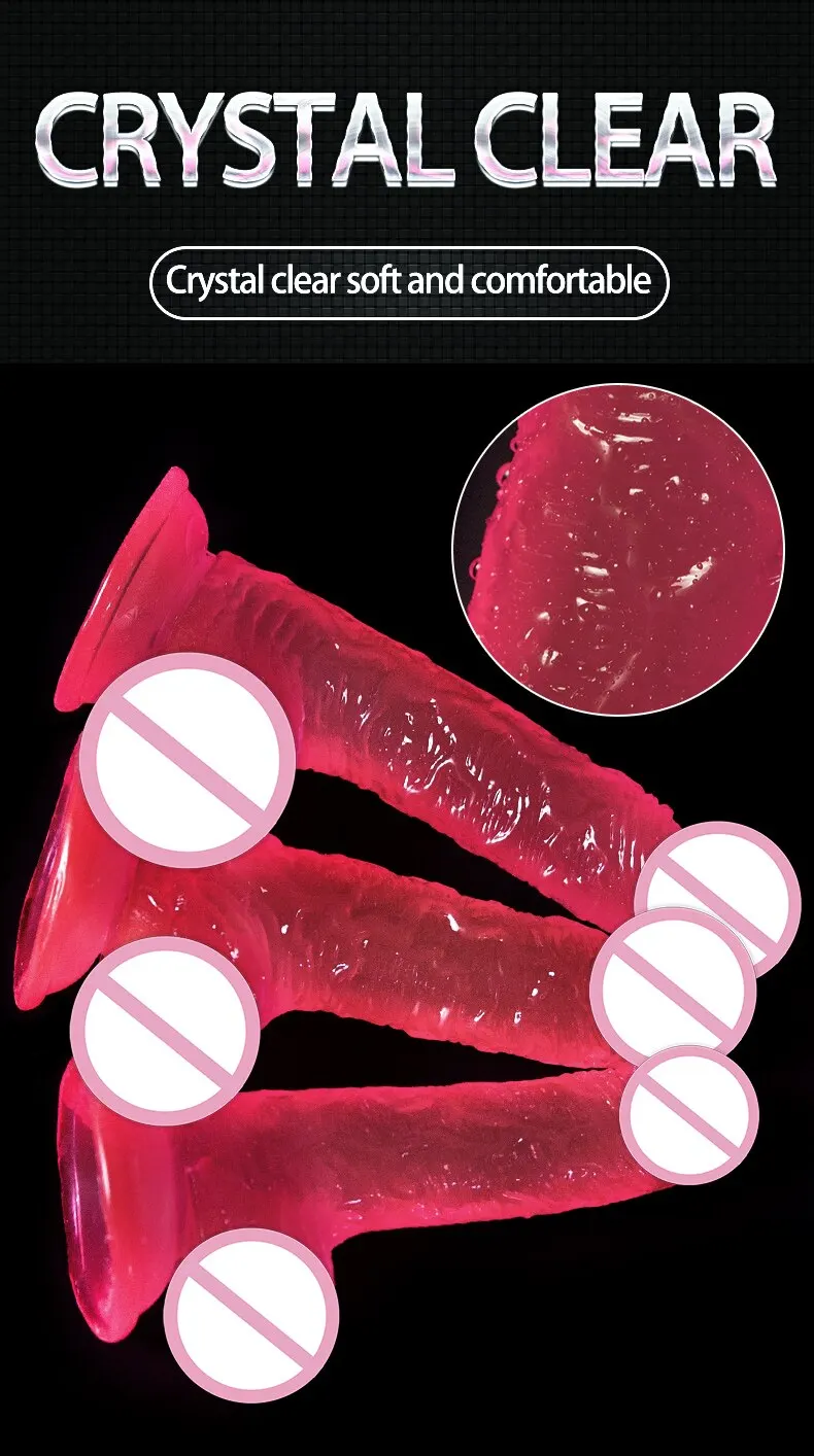 Realistic Dildo Masturbator Anal Toys For Women Crystal Suction Cup Penis Female G-Spot Erotic for Adults 18