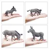 Simulation Grey Donkey Model Cute Animals Toy Action Figures Farm Pasture Plastic Figurines Decorations Collection Children Gift 5
