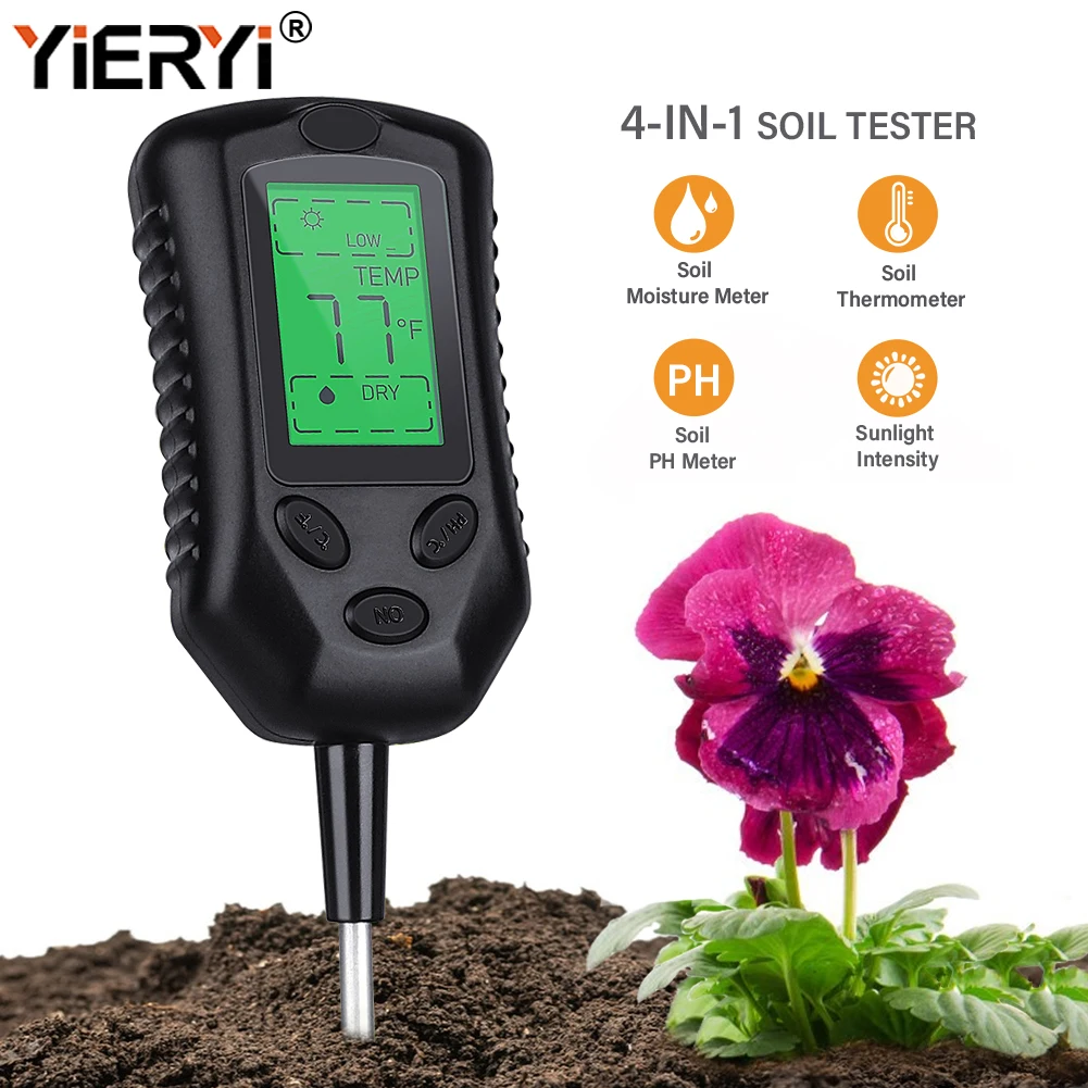 YieryiNew4In1SoilPHMeterMoistureMonitorSunlightTester
