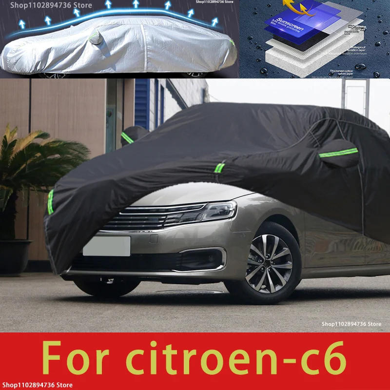 

For citroen c6 fit Outdoor Protection Full Car Covers Snow Cover Sunshade Waterproof Dustproof Exterior black car cover