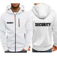 Hoodies Men Jacket Security Uniform Print Casual HipHop Harajuku Hooded Sweatshirts Mens Zipper Jacket Man Hoody Clothing 2