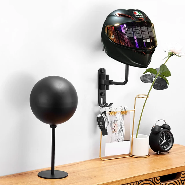 Colgador de casco con rotación de 180 °, soporte de pared autoadherente,  gancho de almacenamiento para cascos de motocicleta - AliExpress