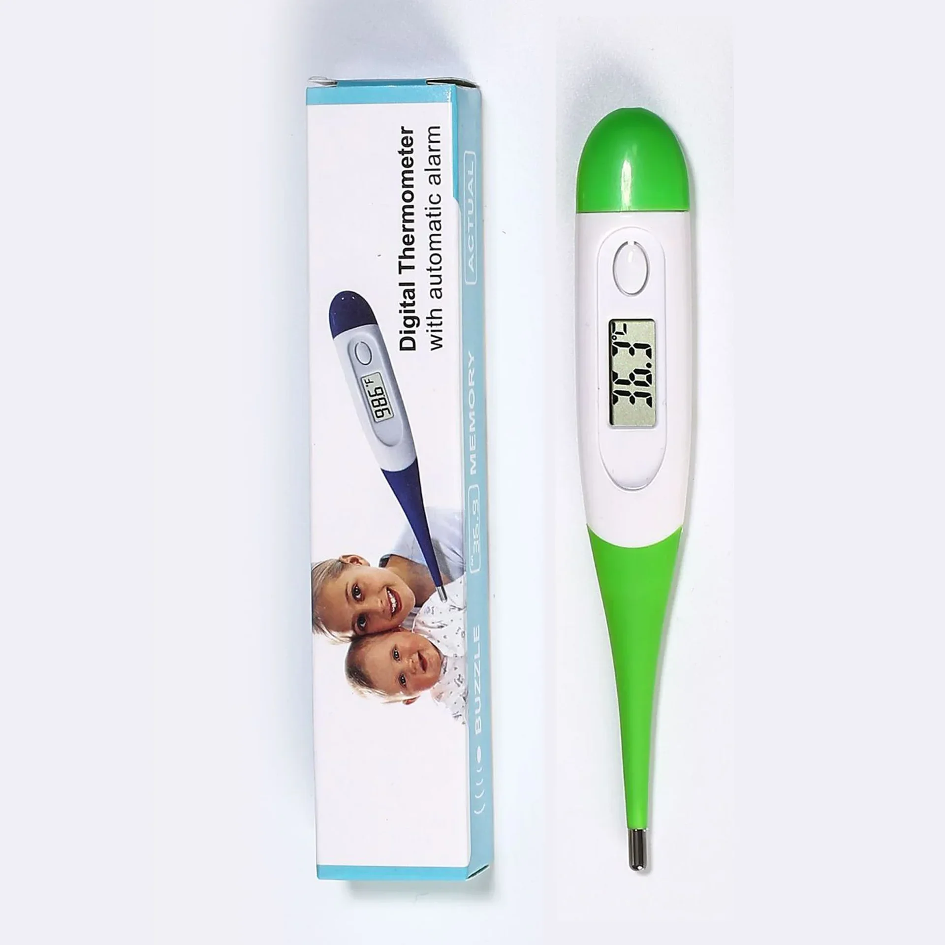 Precision Digital Thermometer for Oral and Underarm Use with Fever Alert and Baby Bath Functionality