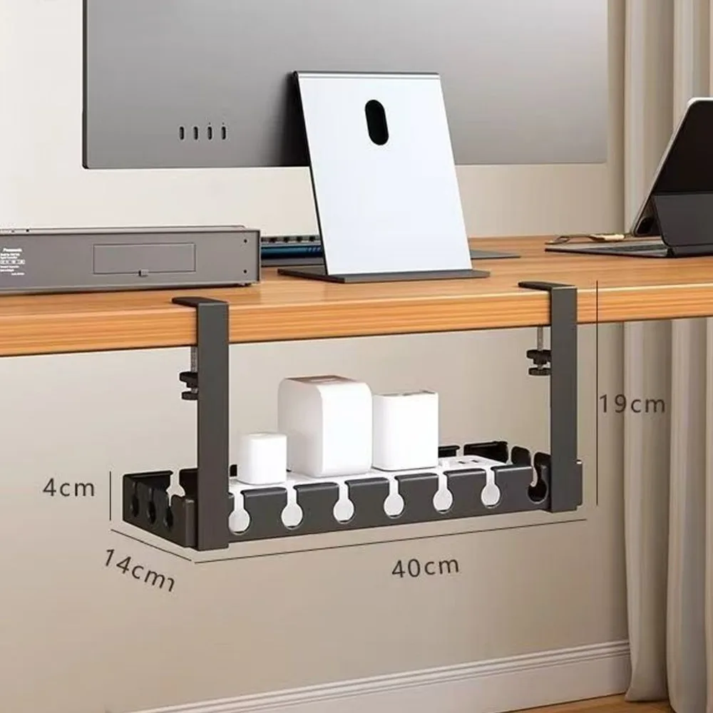 Sleek Metal Cable Management Tray for Home and Office Organization