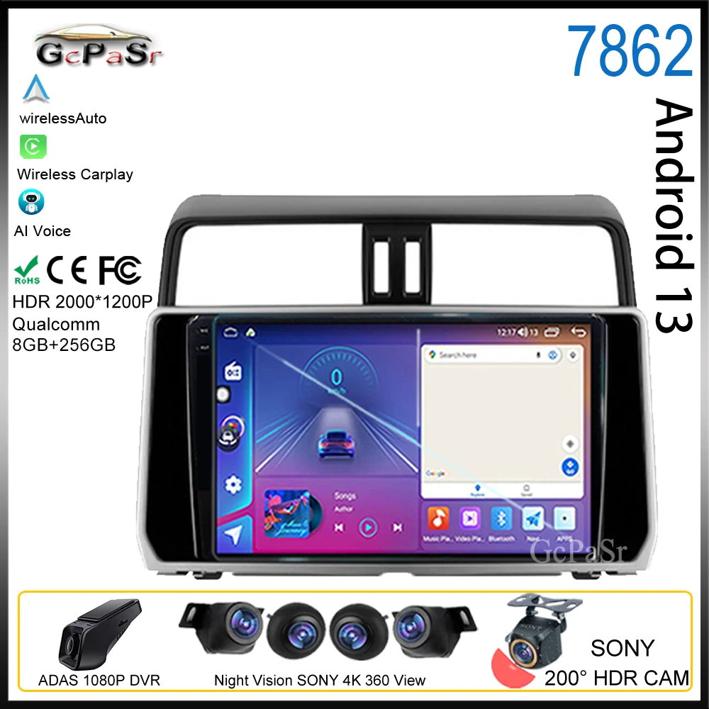 Android For Toyota Land Cruiser Prado 150 2017 - 2018 Auto Radio Multimedia  Video Player 7862 Navigation Stereo No 2din Carplay - AliExpress