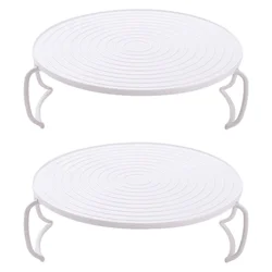 2pcs Kitchen Layered Storage Rack Microwave Layered Food Rack Steaming Tray