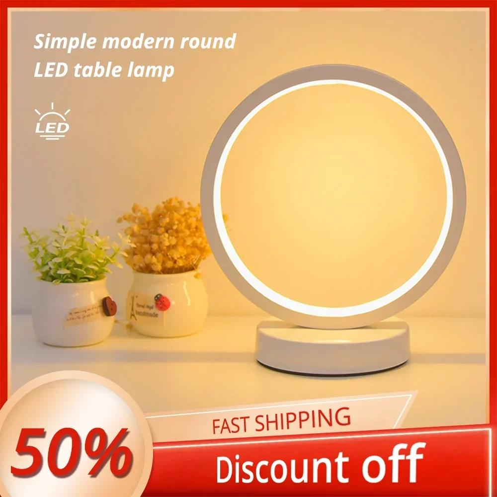 

LED Table Lamp Circular Desk Light Reading Bedside Decor Coffee Dimmable for For Restaurant Hotel Bar Bedroom Decoration