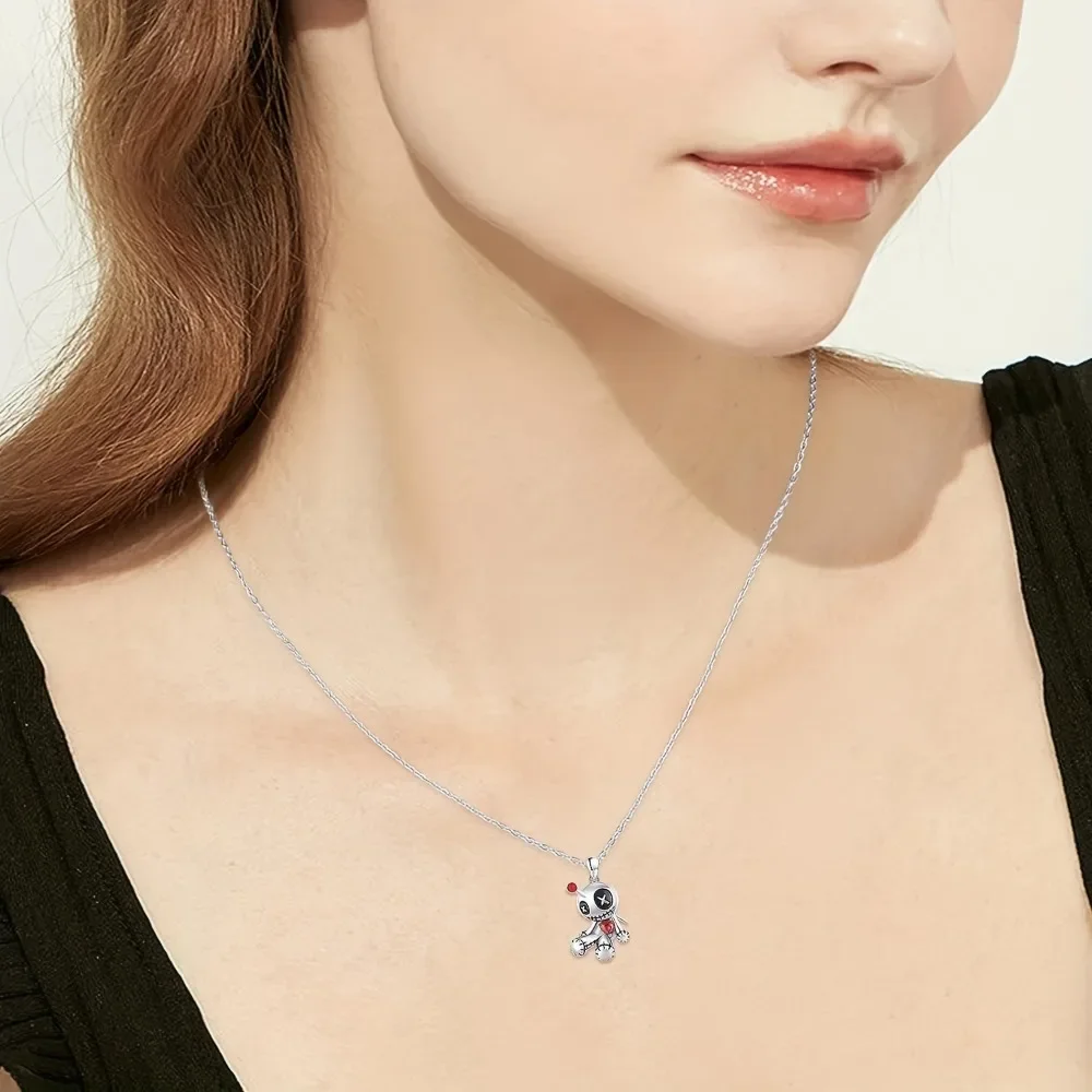 New  Punk  In For Women Fashion Jewelry Gifts Ghost Doll Bell Man Necklaces Pendant Chain