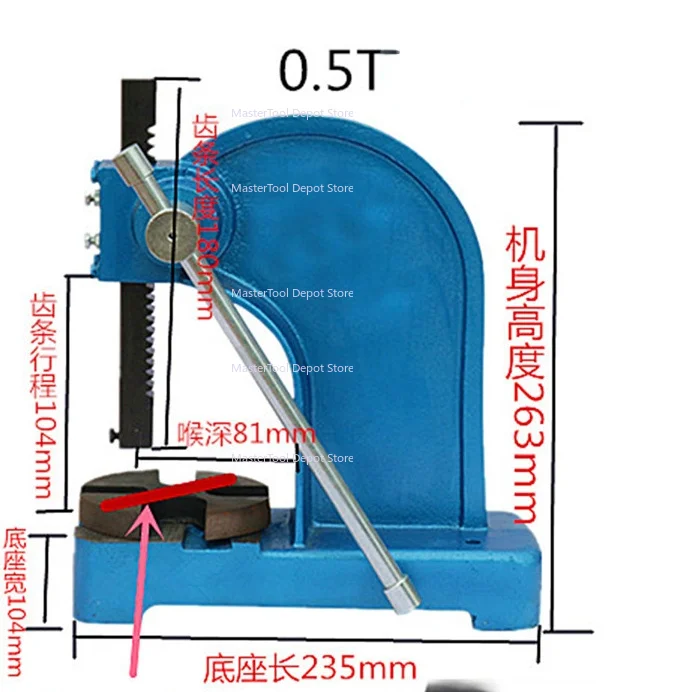 1T Bench Press Machine Small Press MachineBench Mountable Bearing Desktop Adjustable Steel Lever 0.5Ton 1Ton 2Ton 3Ton Arbor 3T