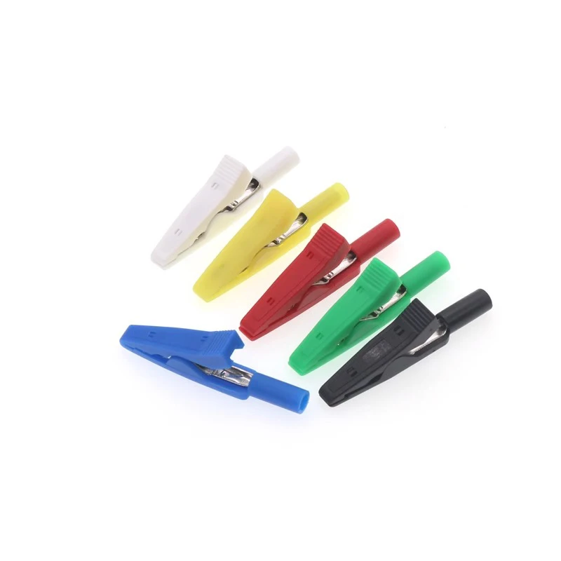 Crocodile Alligator Clips 6 Pieces With 2mm Socket Banana Jack Test Clamp alligator clips electric test clamp test probes test clip