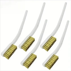 Mini Brass Wire Brush Set for Paint and Rust Removal - Industrial Metal Polishing and Cleaning Tool (5pcs)