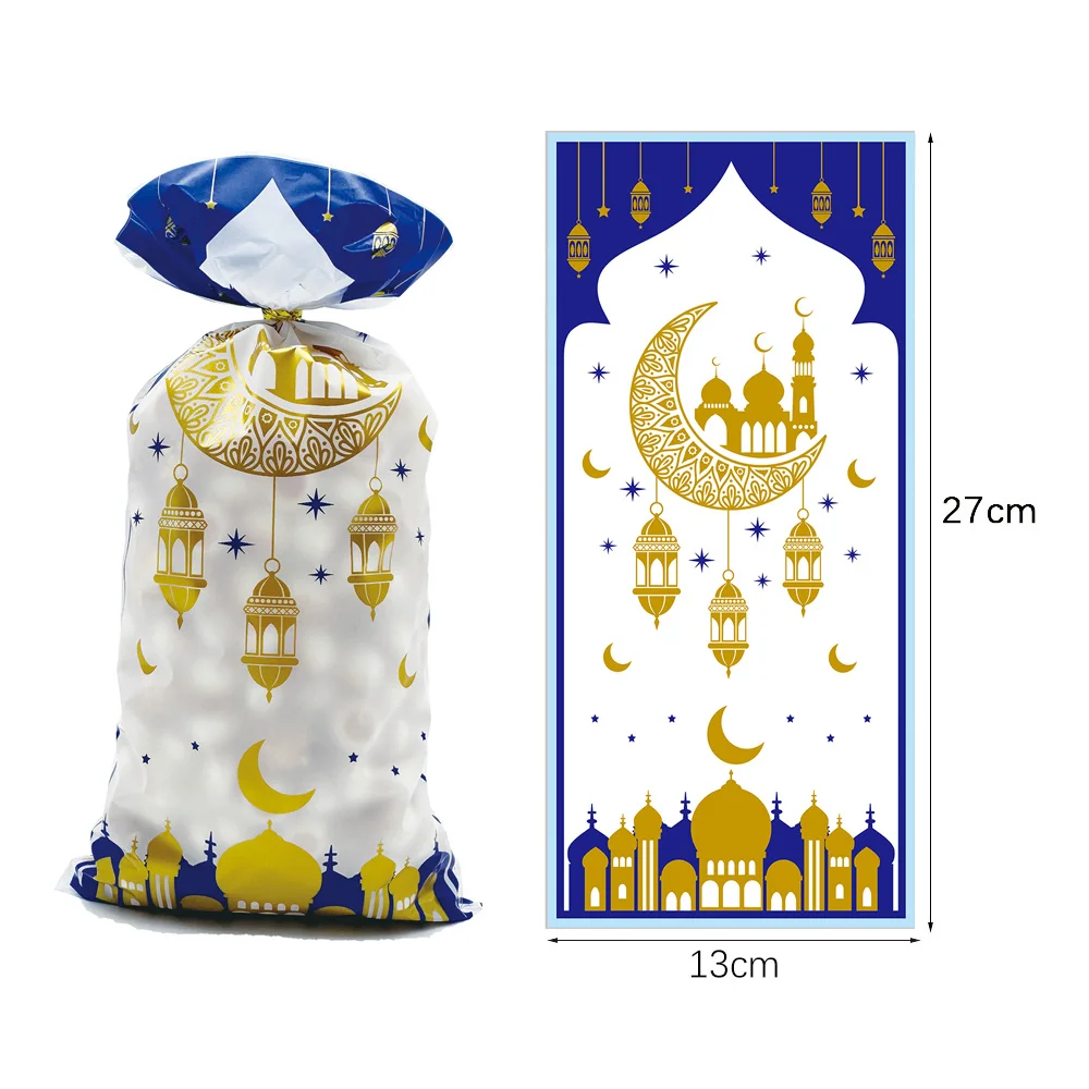 50 stücke Eid Mubarak Geschenk Taschen Kunststoff Süßigkeiten Cookie Tasche Ramadan Kareem Dekoration 2026 Islamischen Muslimischen Party Liefert Geschenk Verpackung – Detail 15
