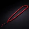 12"Tibetan Temple Collection Old Gabala Carving Red 108 Buddha Beads Necklace Pendant Amulet Dharma Worship Hall Town house 2