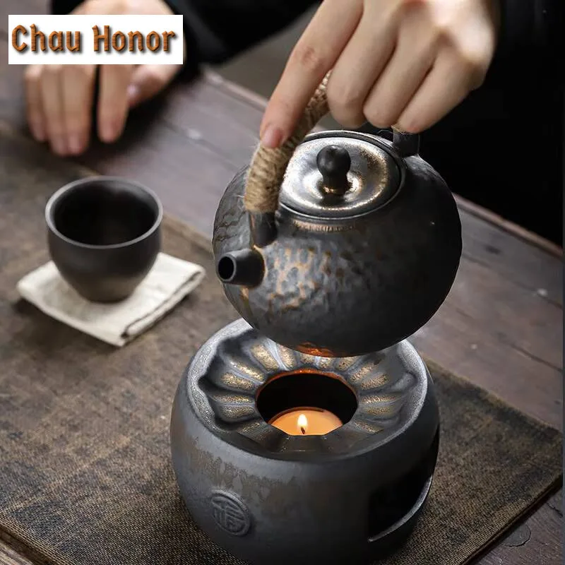 450ml Japanese Gilded Rust Glaze Ceramic Loop-handled Teapot Large Capacity Teapot Kungfu Teaset Tea Making Pot Accessories Gift